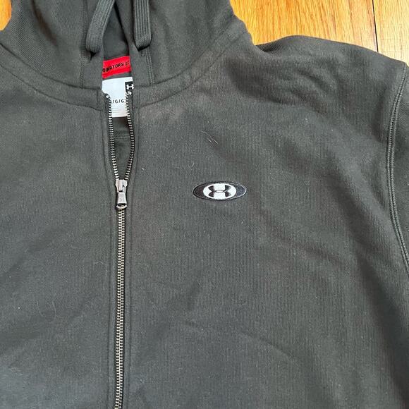Under Armour Hoodie Mens Large Rival Fleece Full Zip 1345588 Green Sweatshirt - Picture 2 of 8